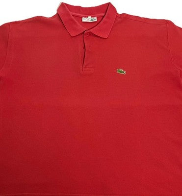 Chemise Lacoste Red 2 Button Polo Shirt Crocodile Logo Men's XL Free Shipping