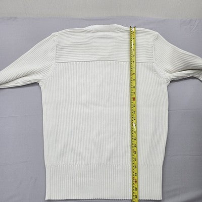 G-Star White Crewneck Ribbed Knit Sweater XL 100% Cotton