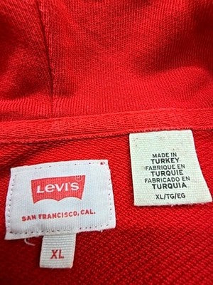 Levi's Red Hoodie Men's XL Cotton Blend Pullover Relaxed Fit