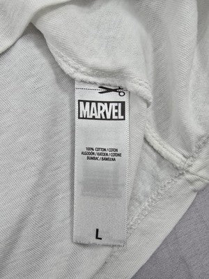 Marvel Graffiti Crew Neck T-Shirt White Cotton Size L