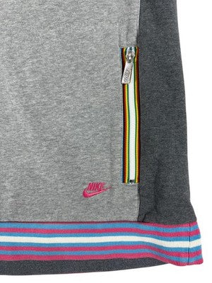 Nike Grey Colorblock Sweatshirt XL Zip Pocket Long Sleeve