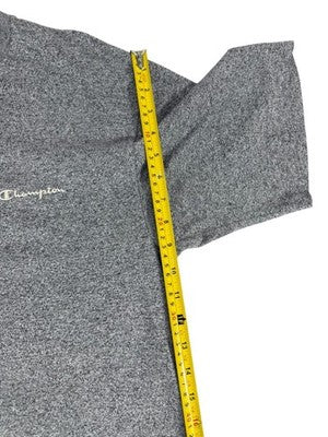 Champion Men's Heather Gray L Short Sleeve Crew T-Shirt Embroidered Logo