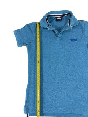 Superdry Men's Small Royal Blue Cotton Polo Shirt