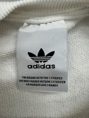 Adidas 3 Stripes White Fleece Crewneck Sweatshirt M Regular
