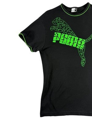 Puma Women's Black Graphic T-Shirt XL Cotton Crew Neck