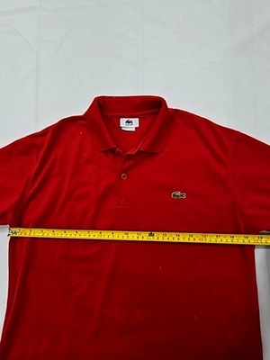 Lacoste Red Cotton Polo Shirt Men Short Sleeve Size 5 France