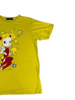 Vintage 24Hr TV Yellow Angel Anime T-Shirt M Women Cotton Crew Neck