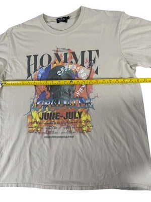 Boohoo Man Cream Skull Graphic T-Shirt M Regular Fit