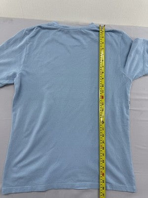 Lacoste Men's Blue Striped Short Sleeve Crew Neck Cotton T-Shirt