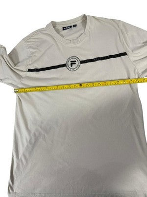 Fila Men's Beige XXL Cotton Short Sleeve Crewneck Logo T-Shirt