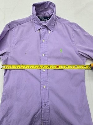 Polo Purple Slim Fit Long Sleeve Button Down Shirt S Cotton
