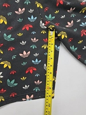 adidas Boys Black Multi Logo Shorts Size 13-14Y Drawstring Pockets BNWT