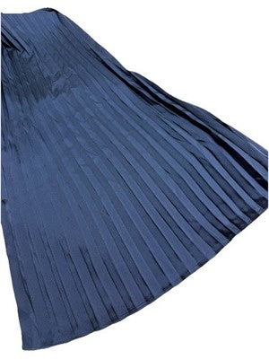 BNWT Michael Kors Pleated Satin Wide-Leg Pants In Midnight Blue Rrp $353