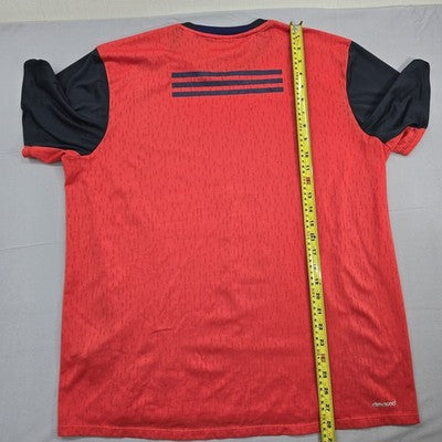 Adidas Climacool Men's XL Red/Black 3-Stripes Athletic Tee