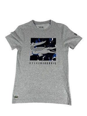Lacoste Novak Djokovic Tennis T-Shirt XS Grey Crewneck Cotton
