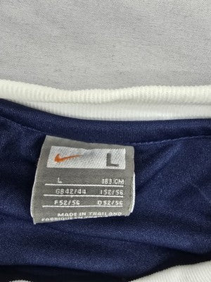 Nike Crew Neck Short Sleeve T-Shirt Men's Size L Navy White Trim