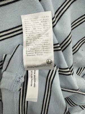 Lacoste Grey Striped L Men's Short Sleeve Polo Cotton Embroidered Croc