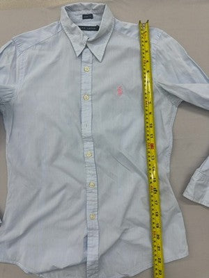 Ralph Lauren Women's Skinny Fit Light Blue Oxford Shirt Sz 4 Pony Logo
