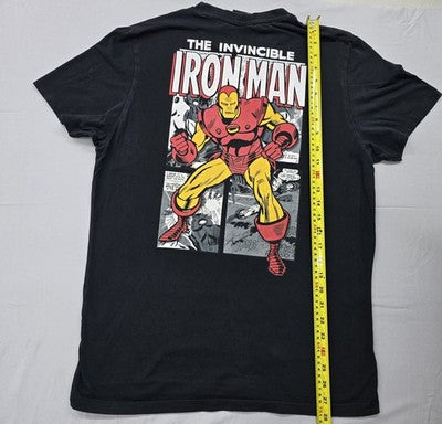Marvel Iron Man Invincible T-Shirt Men L Black Cotton Short Sleeve