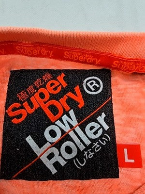 Superdry Low Roller Coral L Men's Short Sleeve T-Shirt Roll Up Logo