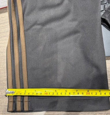 Adidas Black XL Track Pants Satin Elastic Waist Drawstring Zip