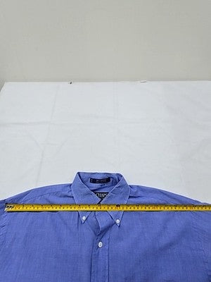 Chaps Ralph Lauren Men's Blue Striped Cotton Dress Shirt 16 34/35 N/S