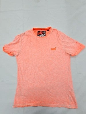 Superdry Low Roller Coral L Men's Short Sleeve T-Shirt Roll Up Logo