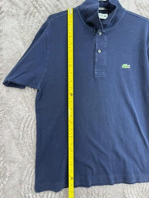 Lacoste L.12.12 Navy Cotton Pique Polo Shirt S Classic Fit Short Sleeve
