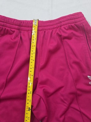 Adidas Magenta Striped Track Pants Unisex Loose Fit Drawcord