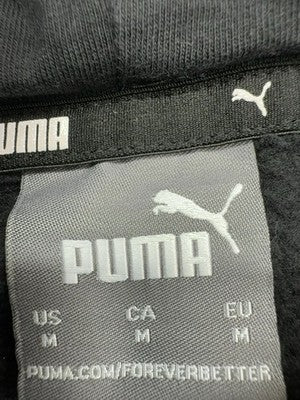 Puma Men's Gray Fleece Hoodie M Regular Fit Long Sleeve