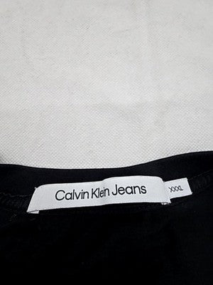 Calvin Klein Jeans Black XXL Men's Cotton Logo Crewneck T-Shirt