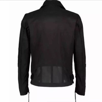 Diesel Black Coated Waterproof Asymmetrical Windbreaker Jacket Retail $672