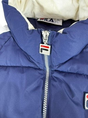 Fila Men's Navy Blue Puffer Jacket Size L Vintage Winter