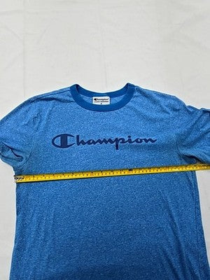 Champion Men's Blue M Short Sleeve Crew Neck Logo T-Shirt