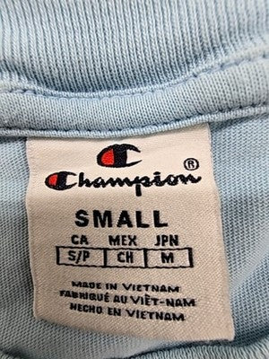 Champion Light Blue Small Short Sleeve Crewneck Logo T-Shirt Unisex