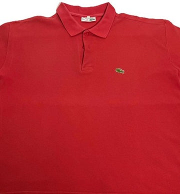 Chemise Lacoste Red 2 Button Polo Shirt Crocodile Logo Men's Size XL