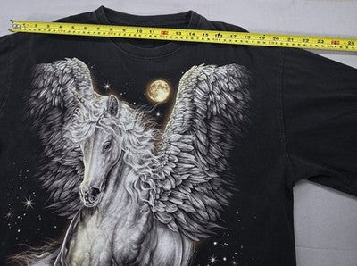 Thanabat Unicorn Mythical Black L Cotton T-Shirt Short Sleeve Crewneck