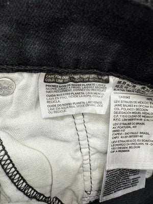 Levi's 502 Hi-Ball Black Slim Tapered Stretch Jeans W28 L32 Men