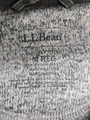 L.L.Bean Men's Gray Fleece Vest M Slightly Fitted Zipper
