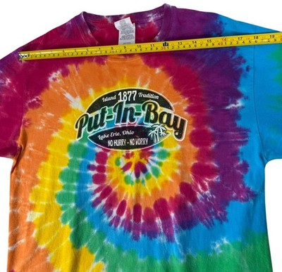 Gildan Tie Dye Short Sleeve Crewneck T-Shirt M Put-in-Bay