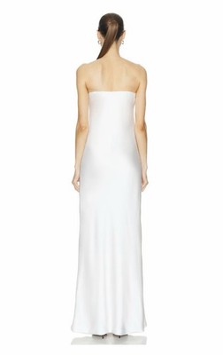 Norma Kamali Bias Strapless Gown Snow White Long Dress Formal Small