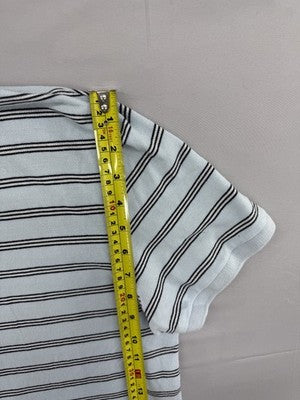 Lacoste Grey Striped L Men's Short Sleeve Polo Cotton Embroidered Croc