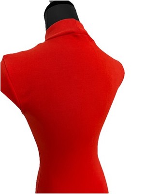 Zara Basic Women Small Red Body Con Dress Cap Sleeves