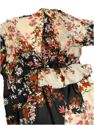 Zara Woman Zw Collection Ruffled Dress Size M Open Slit Elegant