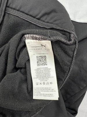 Puma Forever Better Black Track Jacket M Zip-Up White Stripe Polyester