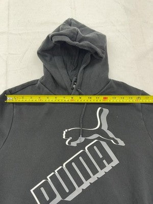Puma Men's Gray Fleece Hoodie M Regular Fit Long Sleeve