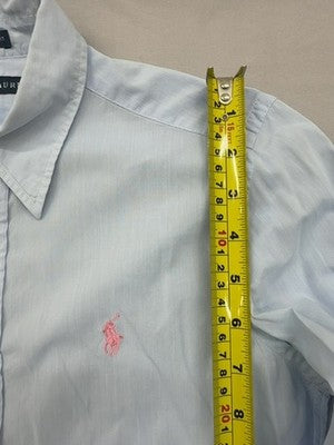 Ralph Lauren Women's Skinny Fit Light Blue Oxford Shirt Sz 4 Pony Logo