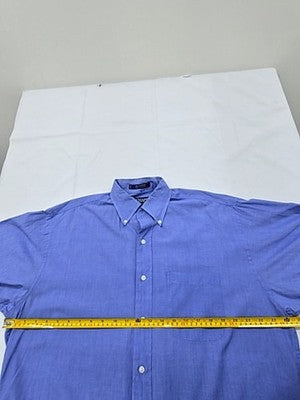 Chaps Ralph Lauren Men's Blue Striped Cotton Dress Shirt 16 34/35 N/S
