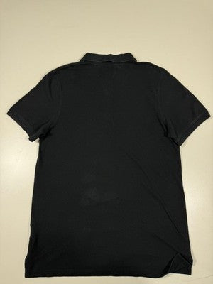 Tommy Jeans Black Polo Shirt Xl Short Sleeve Pique Logo