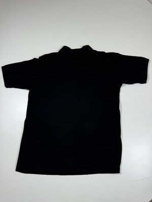 Kappa Black Pique Polo Shirt M Short Sleeve Button Collared Logo